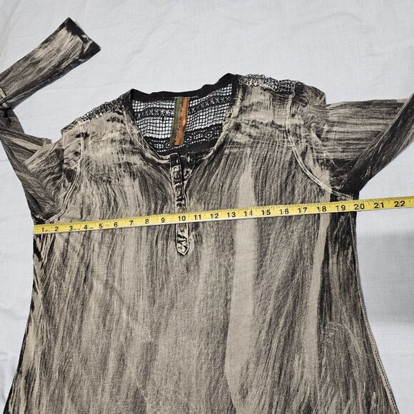Aratta Silent Journey Women Size M Boho Popover Top Tunic Embroidery Acid Washed - Picture 8 of 14